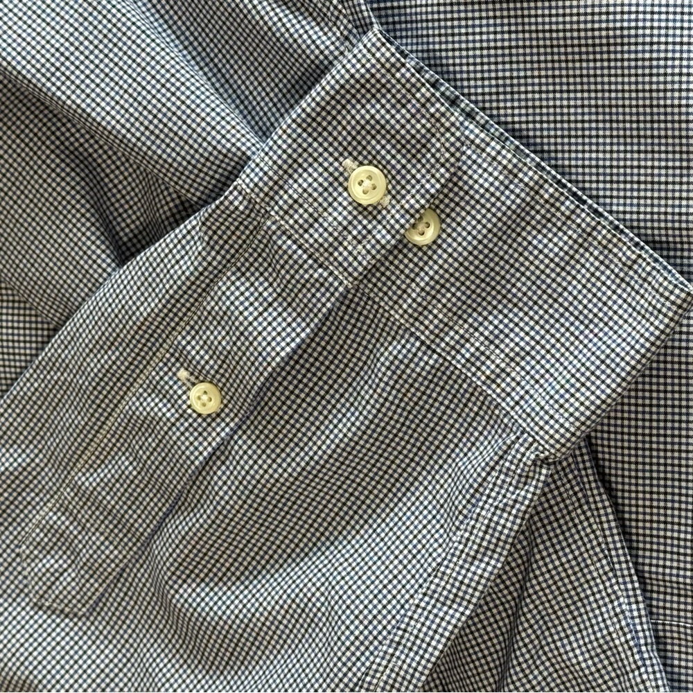 Ralph Lauren Men’s Slim Fit Shirt 18 34/35 Blue Gingham Embroidered Blue Pony - Picture 4 of 4